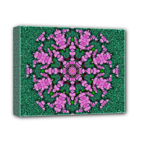 The Most Uniqe Flower Star In Ornate Glitter Deluxe Canvas 14  X 11  (stretched) by pepitasart