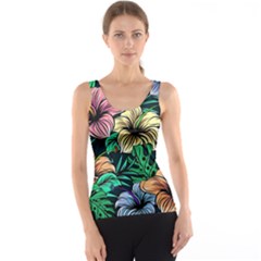 Hibiscus Dream Tank Top by retrotoomoderndesigns