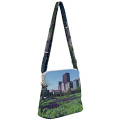 Lurie Garden Salvia River Zipper Messenger Bag by Riverwoman