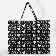 Xo Valentines Day Pattern Zipper Large Tote Bag by Valentinaart