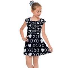 Xo Valentines Day Pattern Kids  Cap Sleeve Dress by Valentinaart