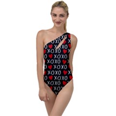 Xo Valentines Day Pattern To One Side Swimsuit by Valentinaart