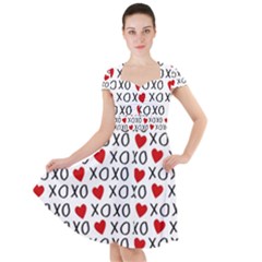 Xo Valentines Day Pattern Cap Sleeve Midi Dress by Valentinaart