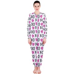 Xo Valentines Day Pattern Onepiece Jumpsuit (ladies)  by Valentinaart