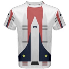 Planet Planets Rocket Shuttle Men s Cotton Tee by Wegoenart