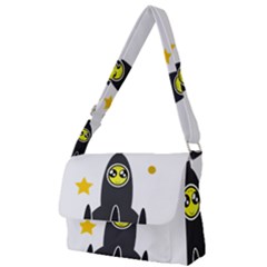 Spacecraft Star Emoticon Travel Full Print Messenger Bag by Wegoenart