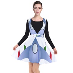 Spaceship Rocket Space Game Cosmos Plunge Pinafore Dress by Wegoenart