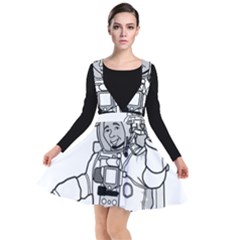 Astronaut Space Exploration Helmet Plunge Pinafore Dress by Wegoenart