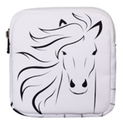 Animal Equine Face Horse Mini Square Pouch by Wegoenart