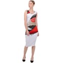 Red Robin Berry Red Berries Bird Sleeveless Pencil Dress View3