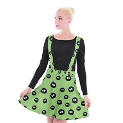 Totoro - Soot Sprites Pattern Suspender Skater Skirt by Valentinaart