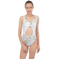 Flowers Background Leaf Leaves Center Cut Out Swimsuit by Mariart