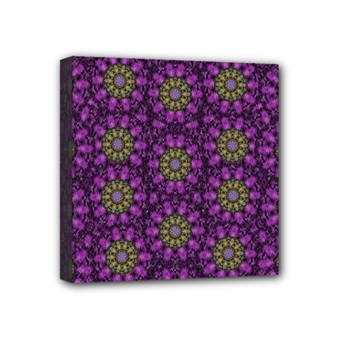 Ornate Heavy Metal Stars In Decorative Bloom Mini Canvas 4  X 4  (stretched) by pepitasart