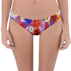 Multicolored Daisies Reversible Hipster Bikini Bottoms by retrotoomoderndesigns