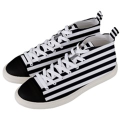 Black Stripes Men s Mid-top Canvas Sneakers by snowwhitegirl