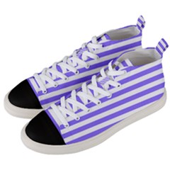 Lilac Purple Stripes Men s Mid-top Canvas Sneakers by snowwhitegirl