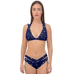 Eyes Blue Plaid Double Strap Halter Bikini Set by snowwhitegirl