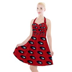 Eyes Red Halter Party Swing Dress  by snowwhitegirl