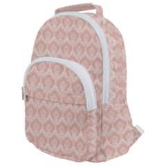 Damask Peach Rounded Multi Pocket Backpack by snowwhitegirl