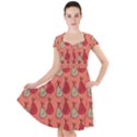 Pears Red Cap Sleeve Midi Dress View1