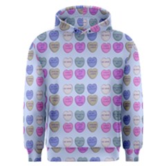 Valentine Hearts Blue Men s Overhead Hoodie by snowwhitegirl