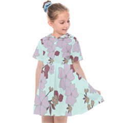 Vintage Floral Lilac Pattern Kids  Sailor Dress by snowwhitegirl