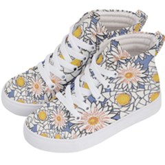 Vintage White Flowers Kids  Hi-top Skate Sneakers by snowwhitegirl