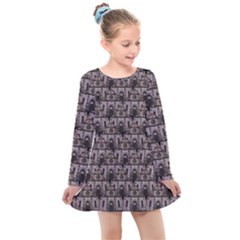 Gothic Church Pattern Kids  Long Sleeve Dress by snowwhitegirl