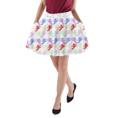 Colorful Cherubs White A-line Pocket Skirt by snowwhitegirl