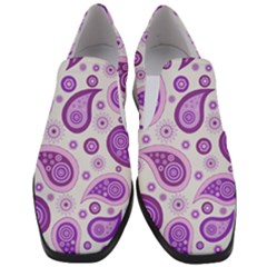 Retro Paisley Purple Slip On Heel Loafers by snowwhitegirl