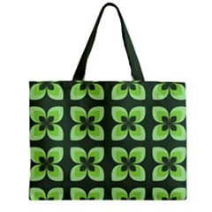 Retro Flower Green Zipper Mini Tote Bag by snowwhitegirl