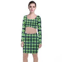 Retro Flower Green Top And Skirt Sets by snowwhitegirl