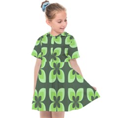 Retro Flower Green Kids  Sailor Dress by snowwhitegirl