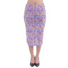 Paisley Lilac Sundaes Midi Pencil Skirt by snowwhitegirl