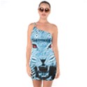 Animals Leopard Fractal Photoshop One Soulder Bodycon Dress View1