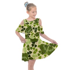 Drawn To Clovers Kids  Shoulder Cutout Chiffon Dress by WensdaiAmbrose