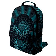 Ornament District Turquoise Flap Pocket Backpack (small) by Pakrebo