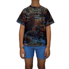 Building Ruins Old Industry Kids  Short Sleeve Swimwear by Pakrebo