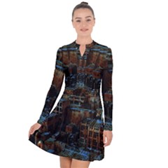 Building Ruins Old Industry Long Sleeve Panel Dress by Pakrebo