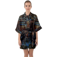 Building Ruins Old Industry Quarter Sleeve Kimono Robe by Pakrebo