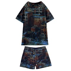 Building Ruins Old Industry Kids  Swim Tee And Shorts Set by Pakrebo