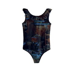 Building Ruins Old Industry Kids  Frill Swimsuit by Pakrebo