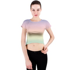 Balmy Pastel Seashore Crew Neck Crop Top by retrotoomoderndesigns