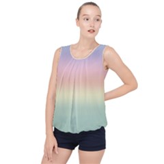 Balmy Pastel Seashore Bubble Hem Chiffon Tank Top by retrotoomoderndesigns