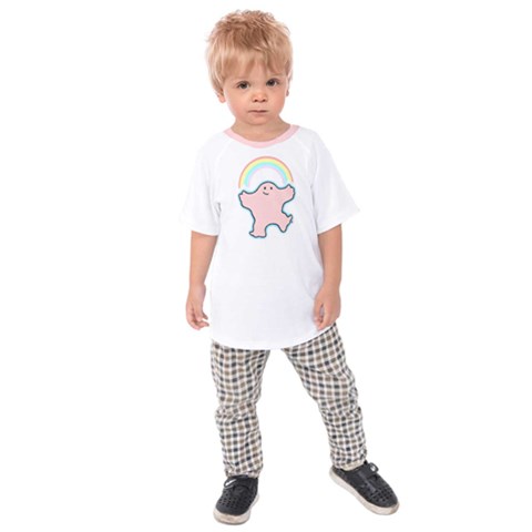 Huggiepops Rainbow - By Larenard Studios Kids  Raglan Tee by LaRenard