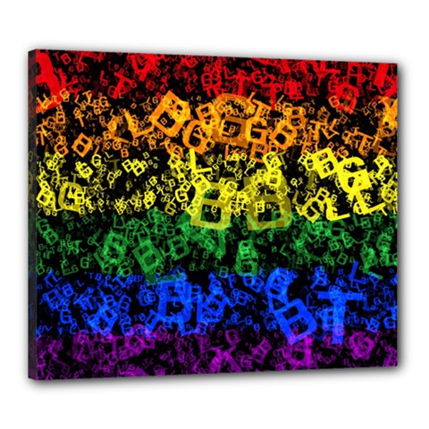 Lgbt Pride Rainbow Gay Lesbian Canvas 24  X 20  (stretched) by Pakrebo