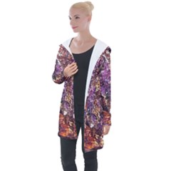 Colorful Rusty Abstract Print Longline Hooded Cardigan by dflcprintsclothing