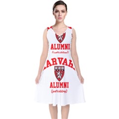 Harvard Alumni Just Kidding V-neck Midi Sleeveless Dress  by Sudhe