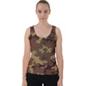 Camo Dark Brown Velvet Tank Top View1