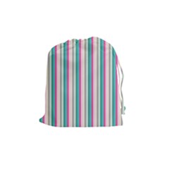 Candy Stripes 1 Drawstring Pouch (medium) by retrotoomoderndesigns